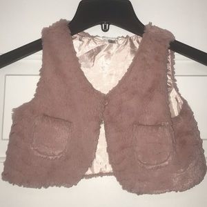 Pippa & Julie Blush pink faux fur vest